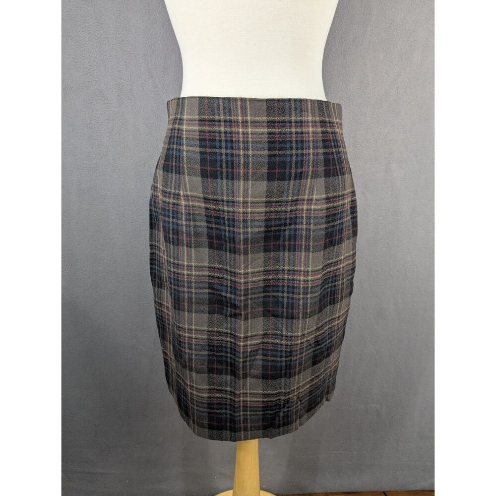 Vintage John Meyer Skirt Womens 10 Brown Plaid Wool Lined USA NWT